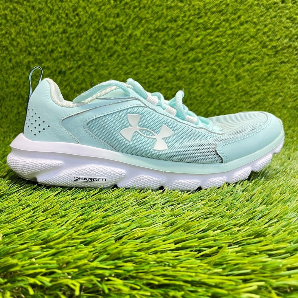 Under Armour Charged Assert 9 Womens Size 7 Blue White Running Shoes Sneakers